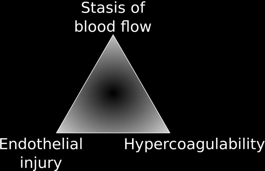 turbulent flow) Changes in the blood (hypercoagulability)