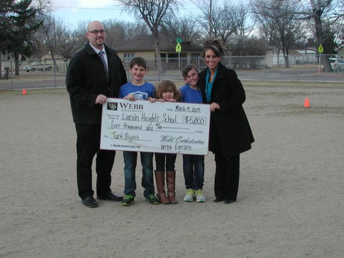 Donation to Lincoln Elementary In March, Webb Eyecare and Webb Orthodontics joined to contribute to an area school.