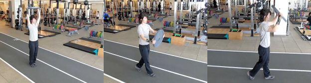 forward and backward 10 m keeping plate extended -forward and