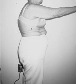 assistant Prolonged posture: Sits on edge of chair in lumbar extension & thoracic flexion