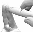 Use gentle pressure to form a drop of blood. o Apply first drop of blood onto the test strip. 10.