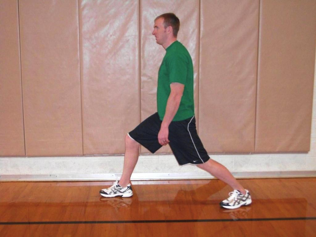 While in the lunge position, the subjects lowered their hips until they felt a moderate stretch in their IP muscle.