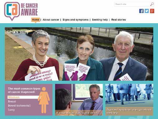 Be Cancer Aware campaign promoting public awareness of cancer People with cancer will have better outcomes if they are diagnosed and treated as early as possible Unprompted awareness of cancer