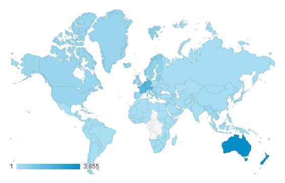 Growing International Interest Interactive VITAL Online website sessions Australia 13,912 New Zealand 1,685