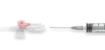If syringe has a male luer lock collar, turn syringe clockwise to secure the connection.