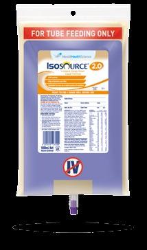 ISOSOURCE 2.0 An energy dense liquid formula for increased energy requirements and restricted fluid volume. Suitable for tube feed use and provides 2.0 kcal/ml.