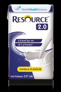 RESOURCE 2.0 FEATURES Energy Density 2.0 kcal/ml 8.4 kj/ml Protein 17% Sodium and calcium caseinate Carbohydrate 44% Glucose syrup and sucrose Fat 39% Low erucic acid rapeseed oil Glycaemic Index.