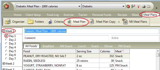 2) You can copy a Meal Plan to a new Meal Plan (that you may want to edit and save as a modified Meal Plan for a client with special needs).