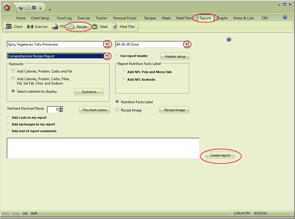 The Reports Window This is the Tab you click to generate any kind of report. From here, you can: 1) Generate many types of reports - several different formats for each category of reports.