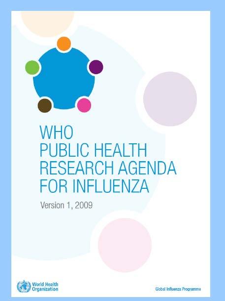 WHO Research Agenda for Influenza Published in Feb