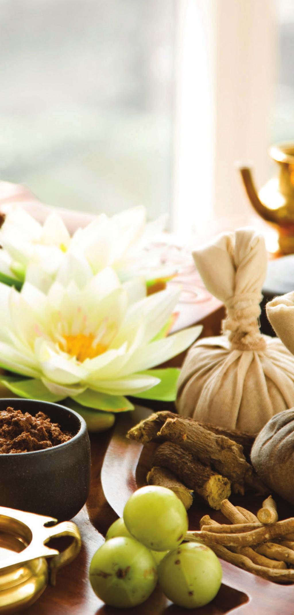 OUR RITUALS ABHYANGA SNANAM 90 MIN AED 525 This treatment starts with a luxurious full-body warm oil massage, followed by the application of rich herbal paste on the whole body.