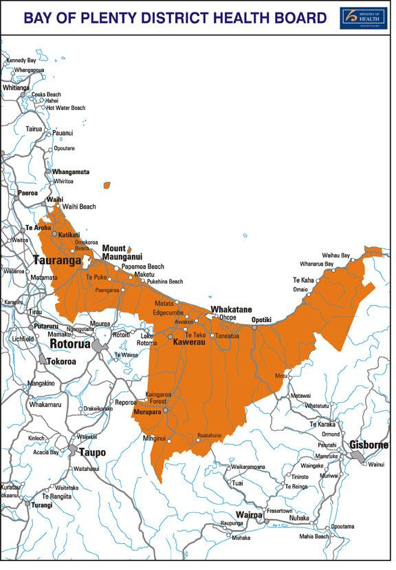 5.3. Bay of Plenty DHB geographic and population demographics The BOP DHB is made up of five territorial authorities (TAs) which, in total, cover an area of 9,666 square kilometres.