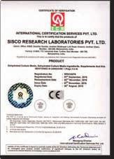 An ISO 9001:2008 Company Quality Policy e, at Sisco Research Laboratories Pvt. Ltd.