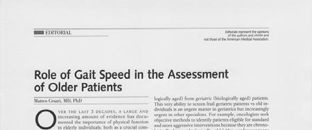 Gait speed has been associated with clinical (eg, comorbidities) as well
