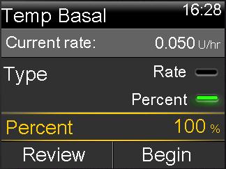 Go to the Temp Basal screen. Home screen > Basal > Temp Basal 2. Duration is flashing. Set the Duration for this temp basal rate.