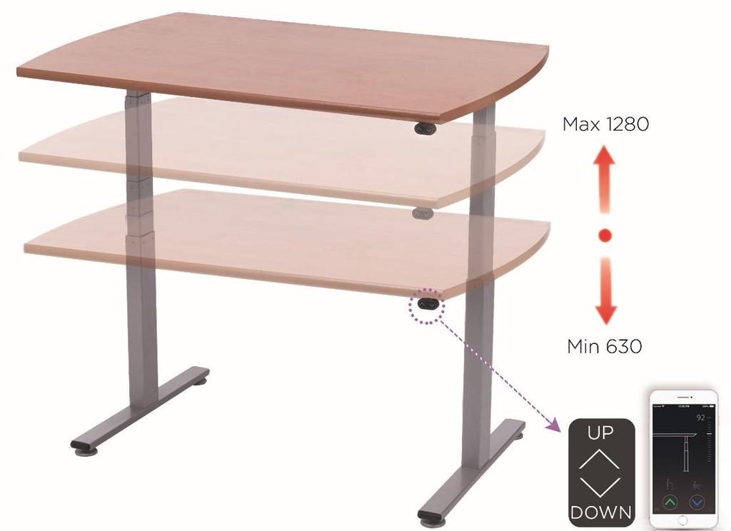 3- OUR SELECTION OF PRODUCTS FOR AN ERGONOMIC WORK ENVIRONMENT IN YOUR OFFICES LEANERGO ELECTRIC DESK Max 50.39 in Min 24.80 in The LEANERGO ELECTRIC DESK targets specific physiological needs.