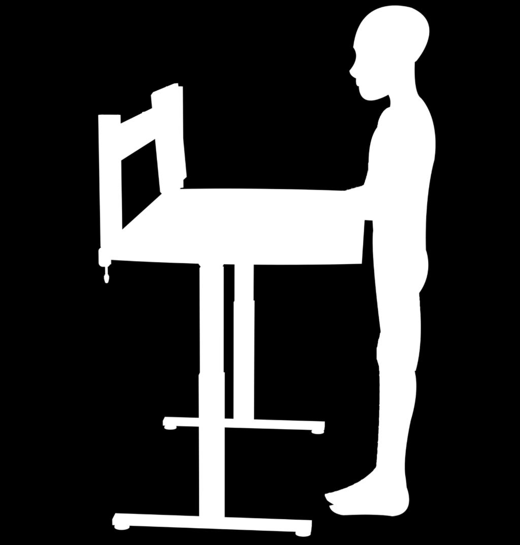 When seated: The head is slightly inclined downwards The backrest