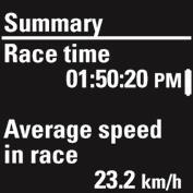 Race time Average speed in race Only visible if race pace used Training Load Recovery need from