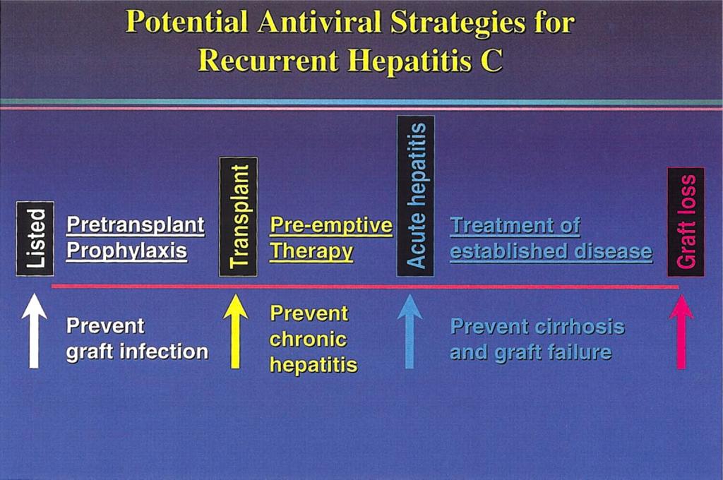 Potential antiviral strategies for treatment of recurrent hepatitis C. Courtesy of Dr. Ed Gane.