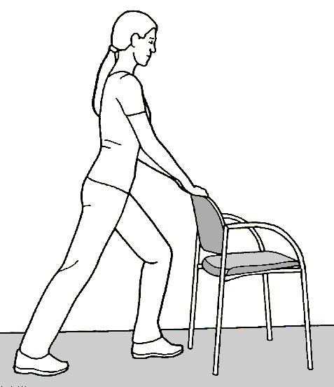 11. Calf Stretch Calf stretch Position Stand by a chair or wall for support.