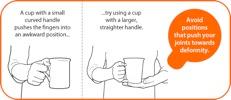 For your hands, the important things to remember are: + Avoid lifting heavy objects with your wrists bent downwards.