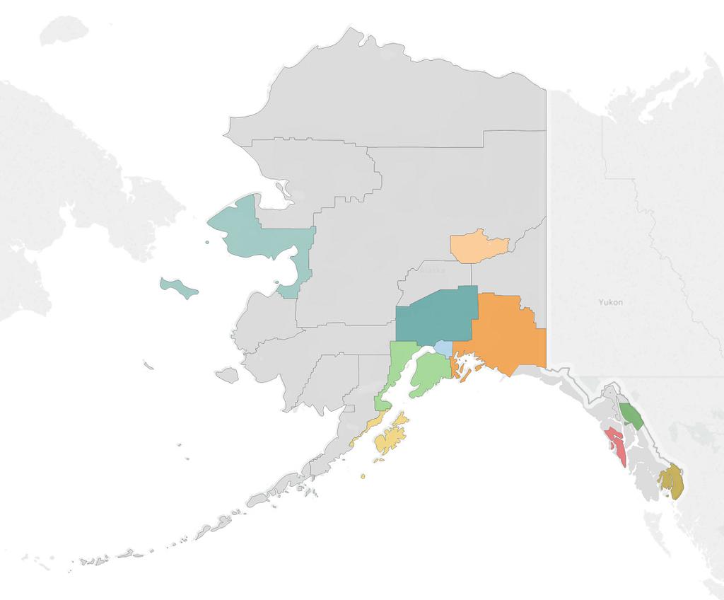 Continuum of Care Map No AKHMIS entering agencies in 2016 Anchorage Cordova Fairbanks