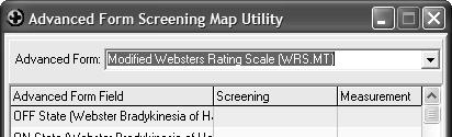 Double click on the Advanced Form field listed to map the screening term.