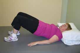 Leg exercises 1. Bridging Lie on your back, with your knees bent and feet flat on the bed.