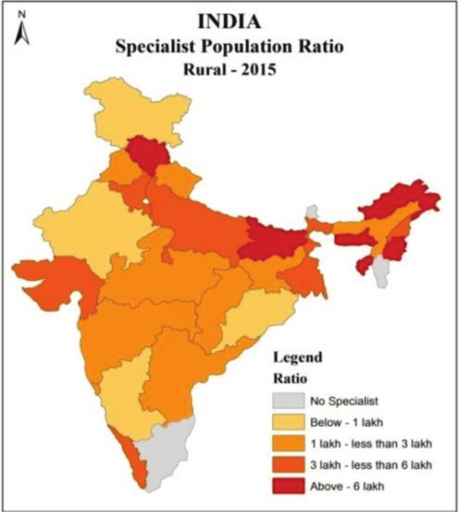 Taqi, M Bidhuri, S Sarkar, S Ahmad, WS Wangchok, P Figure 14: Figure 15: As far as specialist ratio to the population at national level is concerned, India have a