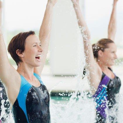 AQUATICS AQUATICS STRENGTH AND STRETCH This class uses gentle, no impact, exercises to increase flexibility, improve posture and range of motion while decreasing pain and stiffness in joints.