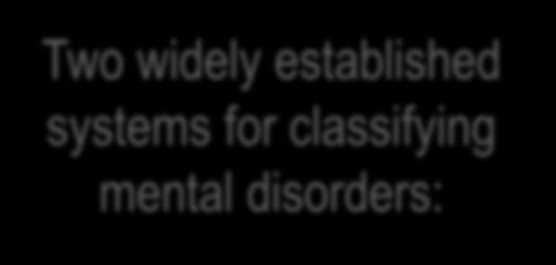 F3: Mood affective disorders or F4: Neurotic, stress-related and somatoform disorders The Diagnostic and Statistical Manual of Mental Disorders (DSM-5) produced by