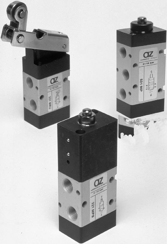 Mechanically actuated valves /2-5/2 spool valves with /8 NPT threaded ports Installation in any position Comprehensive range of actuations, direct or servo-piloted Special versions on request