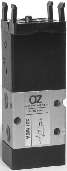 US2 MB /2 /8 NPT N/C servo-piloted tappet with actuator adaptor for panel mounting - air