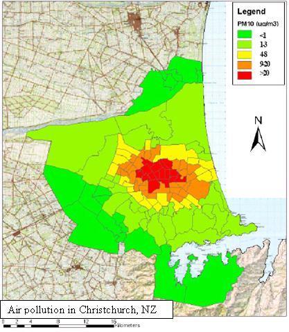 Case-study Christchurch NZ ~80-90% of PM pollution in ChCh is due to residential wood smoke 10µg/m 3 of PM 10 exposure = 3.4% increase in respir admissions 1 1.