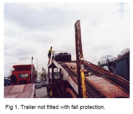 Common fall hazards Working around trucks