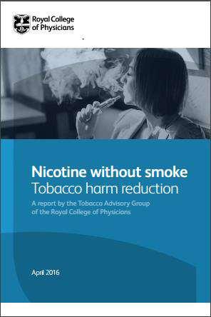 2016: the RCP report The hazard to health arising from long-term vapour inhalation from the e-cigarettes available today is unlikely to exceed 5% of the harm from smoking tobacco.