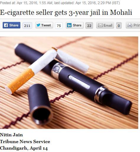 The international context E-cigarettes are illegal in more than 50 countries Health Secretary Vini Mhajan reacted: Having done well in the field of tobacco control in general, Punjab, with