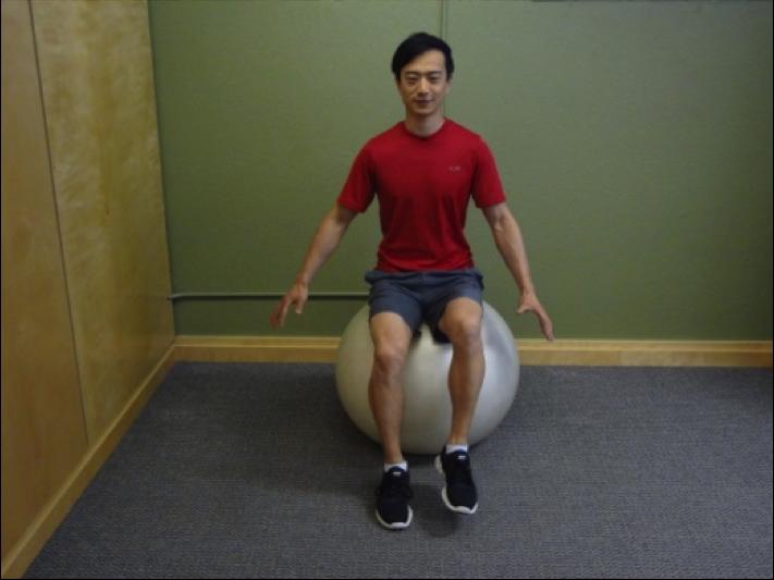 Tips: Place your index fingers on your hips Repeat times for sets. Seated Ball Marching Instructions: Sit on an exercise ball with your feet on the floor spaced hip width apart.