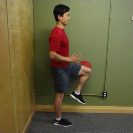 Hip Conditioning Program Stork Position Against a Wall Instructions: Stand with your side facing a wall.