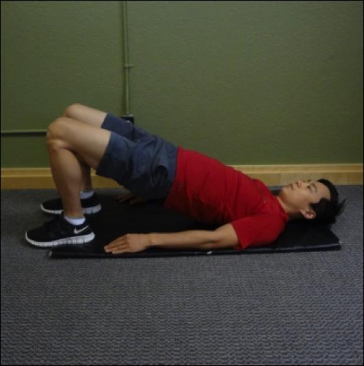 Hold this position for seconds. Repeat times for sets. Bridging Instructions: Lie on your back with your knees bent and feet flat.