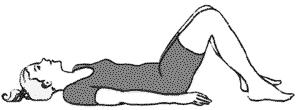 4) Trans Abdominal Setting Lying on your back with your knees bent. Breathe into your abdomen, and on the breath out pull gently up and in from below the belly button.