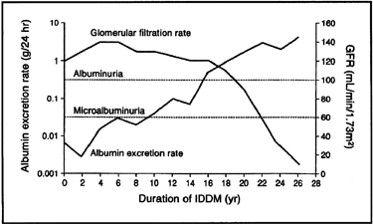 Natural History in Type 1 DM - The First 5 years of Type 1 DM there is hyperfiltration and we don t expect to have any albuminuria.