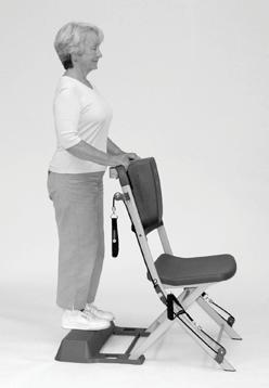 With the Health Step locked onto the back of the chair, stand behind the chair with both hands on the Balance Bar and face forward. 2.