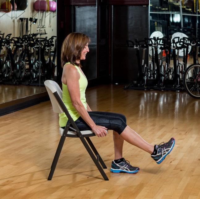 HK Strength #3: Seated Leg Extension Works: primarily front of thigh Quadriceps muscles Healthy Knees Tip:
