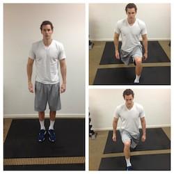 When coming down, be sure and land softly the repeat. Alternating Lunges 1.