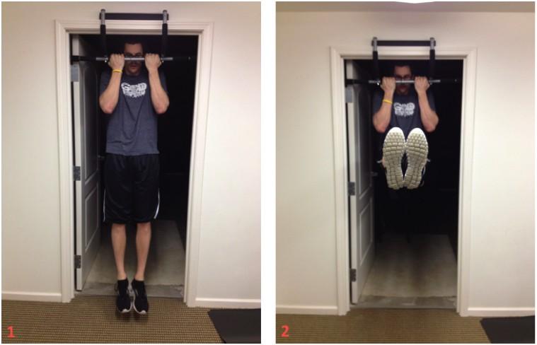 Hanging Leg Raises 1. Starting Position: Start by placing your hands with an underhand grip on the pull up bar and your feet off the ground.