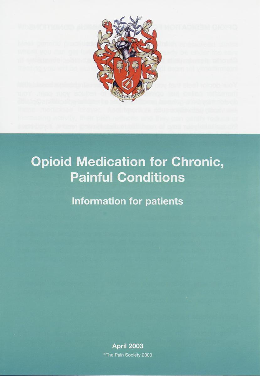 Your doctor feels that you might benefit from using opioid medication to help reduce your pain.