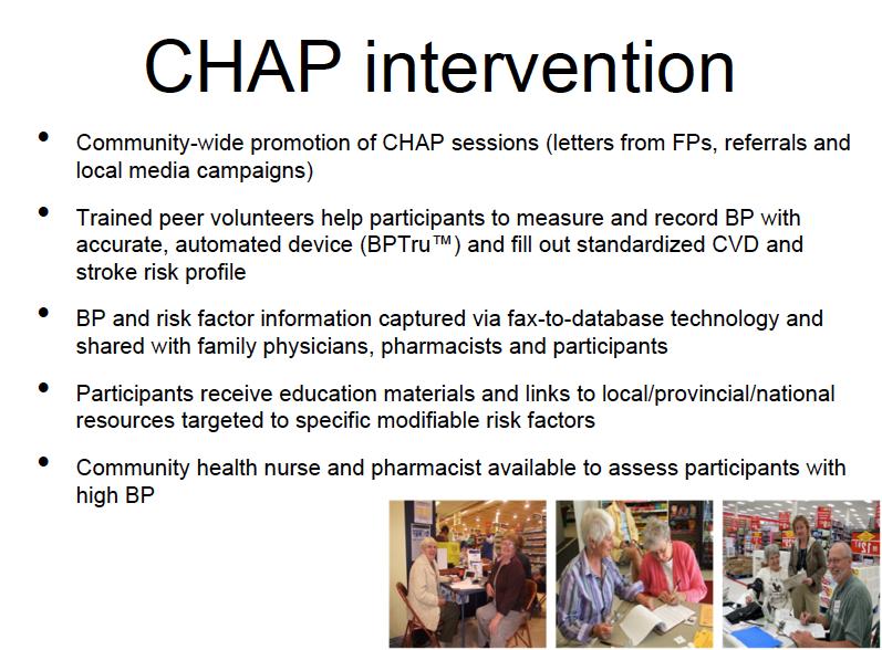 CARDIOVASCULAR HEALTH AWARENESS PROGRAM (CHAP) A community-wide program (referrals,