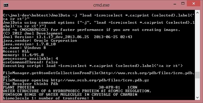 General Introduction to Jmol Configurations: Command-line Java