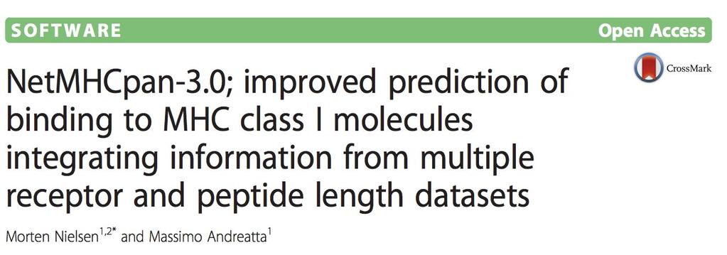 Neural networks do better: NetMHCpan Standard tool to predict peptide/mhc